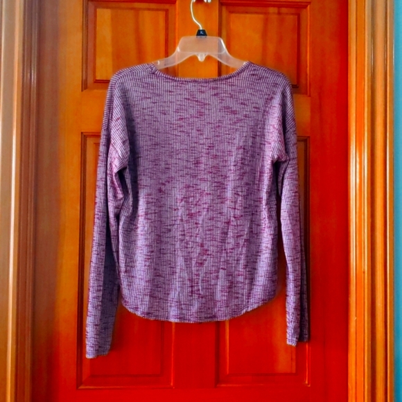 Pink Republic Women's Ribbed Knit Tie-Front Top - Purple Size XS - Picture 9 of 9